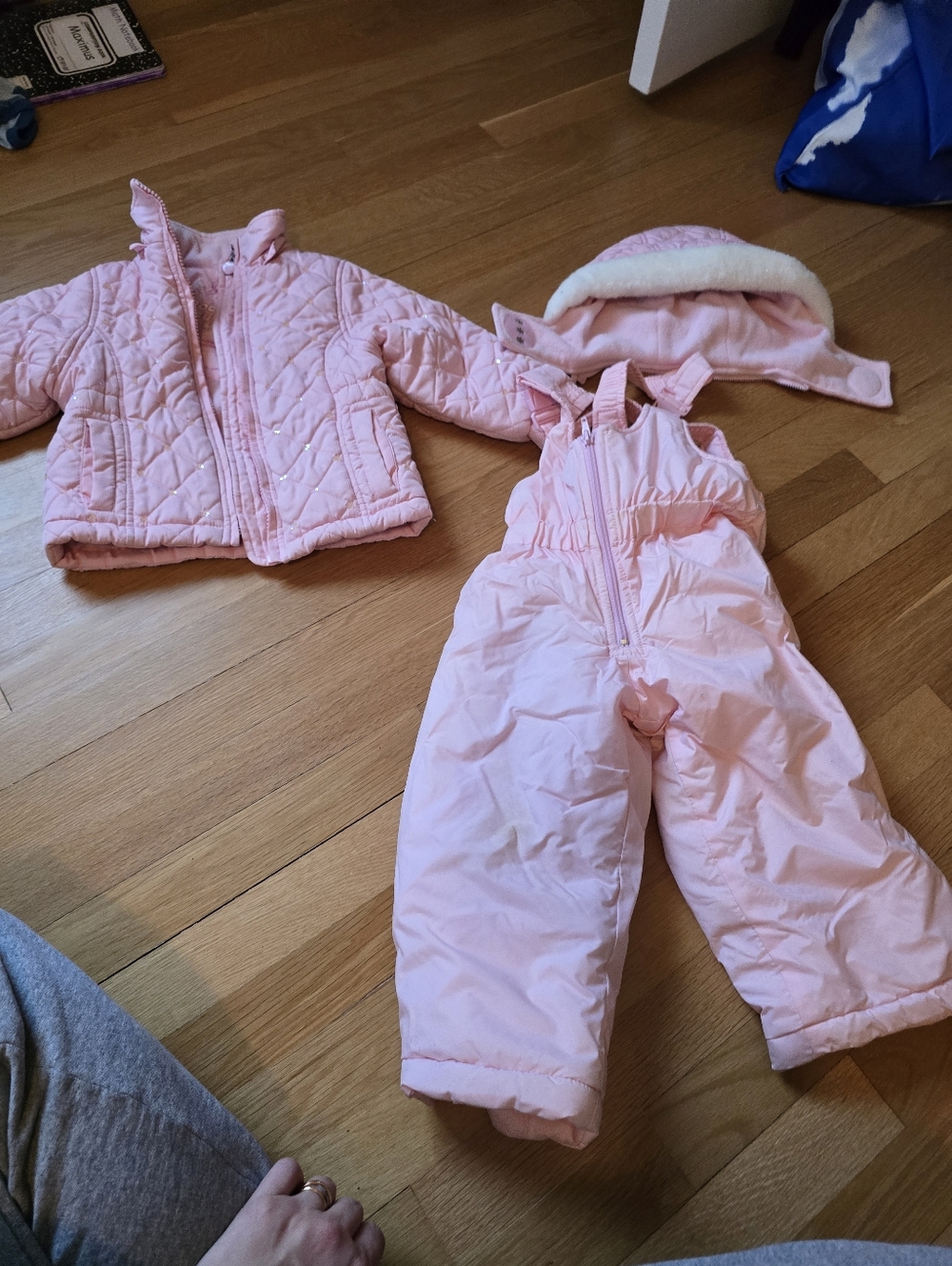 Vintage Protection System Baby Pink Quilted Jacket & Snow Bib Set Sz 2t